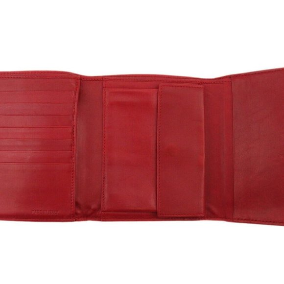 AUTH PRADA Three Folded Wallets Logo Jagade Beige Canvas ~ Leather - Picture 7 of 8